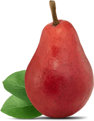 Red Pearwith Leaf PNG image