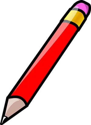 Red Pencil Cartoon Illustration