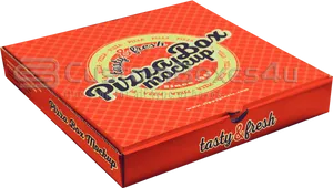 Red Pizza Box Mockup PNG image