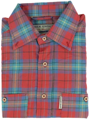 Red Plaid Casual Mens Shirt PNG image