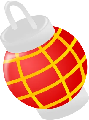 Red Plaid Pattern Grenade Illustration PNG image