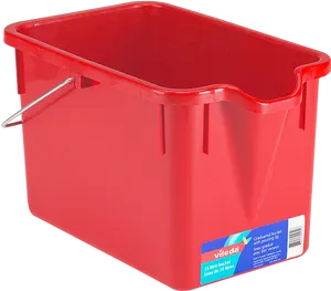 Red Plastic Bucketwith Handle PNG image
