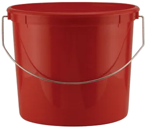 Red Plastic Bucketwith Handle PNG image