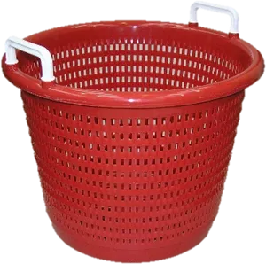 Red Plastic Laundry Basket PNG image