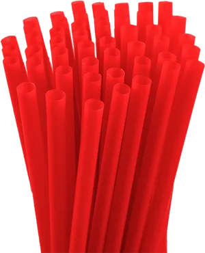Red Plastic Straws Bundle PNG image