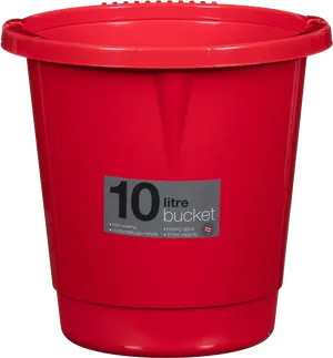 Red Plastic10 L Bucket PNG image