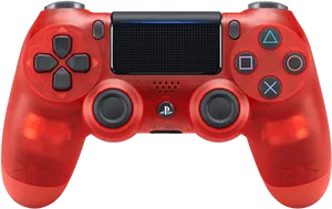 Red Play Station Controller Dual Shock4 PNG image