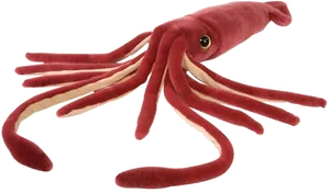Red Plush Squid Toy PNG image