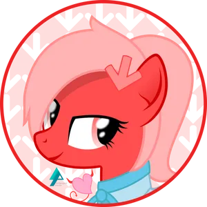 Red Pony Circle Vector Art PNG image