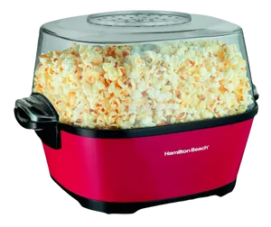 Red Popcorn Maker Fullof Popcorn PNG image