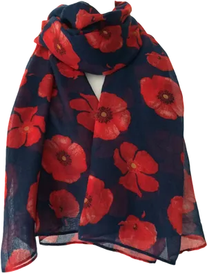 Red Poppy Floral Scarf PNG