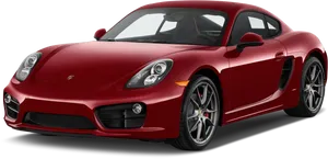 Red Porsche Cayman Side View PNG image