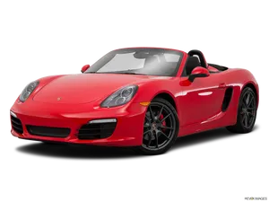 Red Porsche Convertible Sports Car PNG image