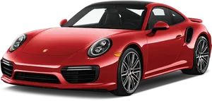 Red Porsche911 Turbo Side View PNG image