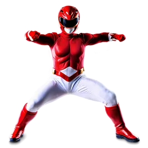 Red Power Ranger Action Pose Png 13 PNG image