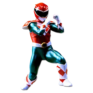 Red Power Ranger Action Pose Png Pad PNG image