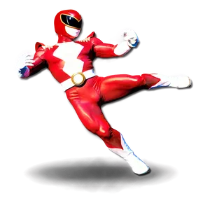 Red Power Ranger Action Pose Png Rck81 PNG image