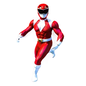 Red Power Ranger Dynamic Action PNG 06292024
