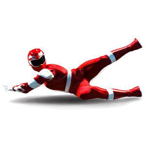 Red Power Ranger Dynamic Action PNG 06292024