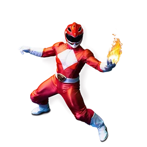 Red Power Ranger With Fire Background PNG Itm PNG