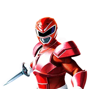 Red Power Ranger With Sword Drawn PNG 48 PNG