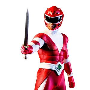 Red Power Ranger With Sword Drawn PNG 88 PNG
