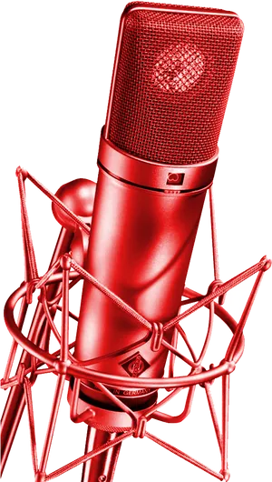 Red Professional Studio Microphone PNG image