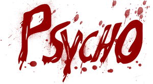 Red Psycho Text Splatter PNG image