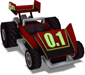 Red Race Car Number01 PNG image