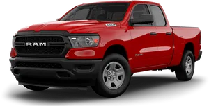 Red Ram Pickup Truck Side View PNG image