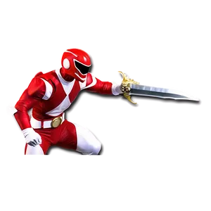 Red Ranger Sword Attack Png Iff26 PNG image