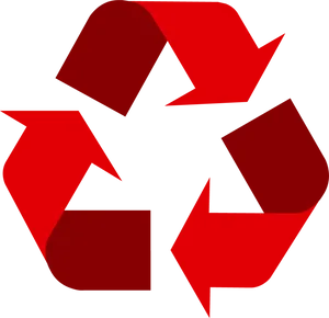 Red Recycle Symbolon Grey Background.png PNG image