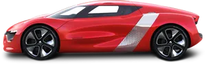 Red Renault Concept Car Side View PNG image