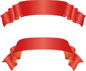 Red Ribbon Banners Graphic PNG