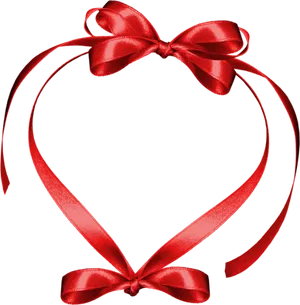 Red Ribbon Heart Shape PNG image