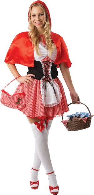 Red Riding Hood Costume Smile PNG image