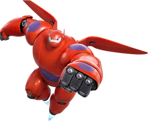 Red Robot Hero Flying PNG image
