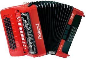 Red Roland Accordion PNG image