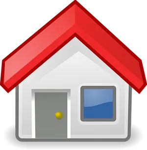 Red Roofed Home Icon PNG image