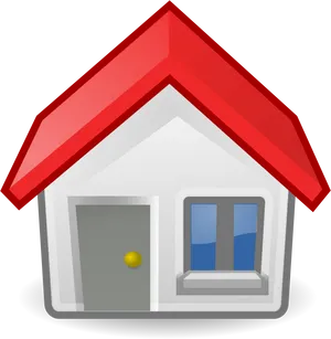 Red Roofed House Clipart PNG