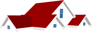Red Roofed Houses Illustration PNG image