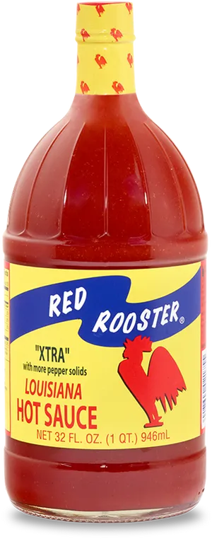 Red Rooster Louisiana Hot Sauce Bottle PNG