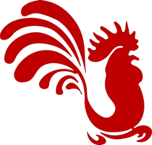 Red Rooster Silhouette Graphic