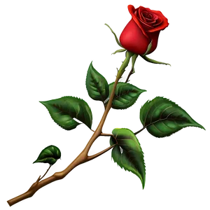 Red Rose Branch PNG 74