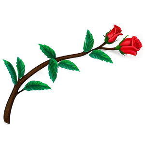 Red Rose Branch PNG Rja79