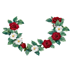 Red Rose Garland PNG 46