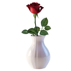Red Rose In Vase PNG 05242024