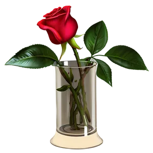 Red Rose In Vase PNG 52