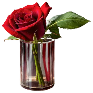Red Rose In Vase PNG Atj