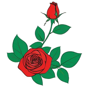 Red Rose Outline PNG Org